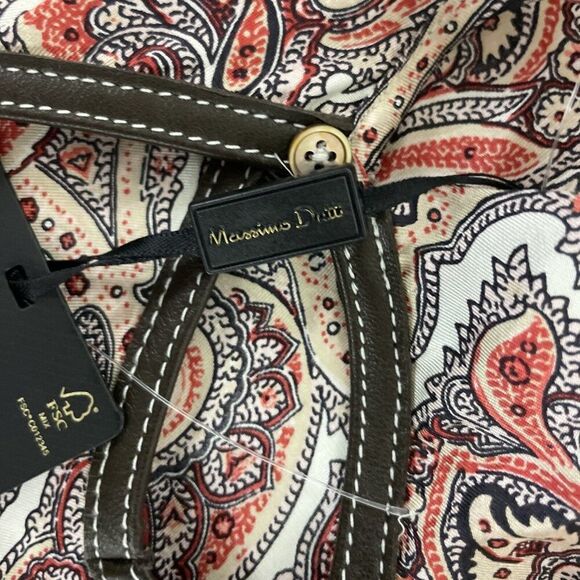 Massimo Dutti Mini Tank Silk Dress EU 36 US 4 Red Paisley V-neck 6603/843 NWT - Picture 7 of 16